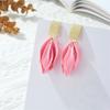 Pinkdudu Fashion 7 Color Tassel Petal Drop Earrings Creative Sweet Enamel Flower Metal Earring for Women Jewelry Gifts PD1549
