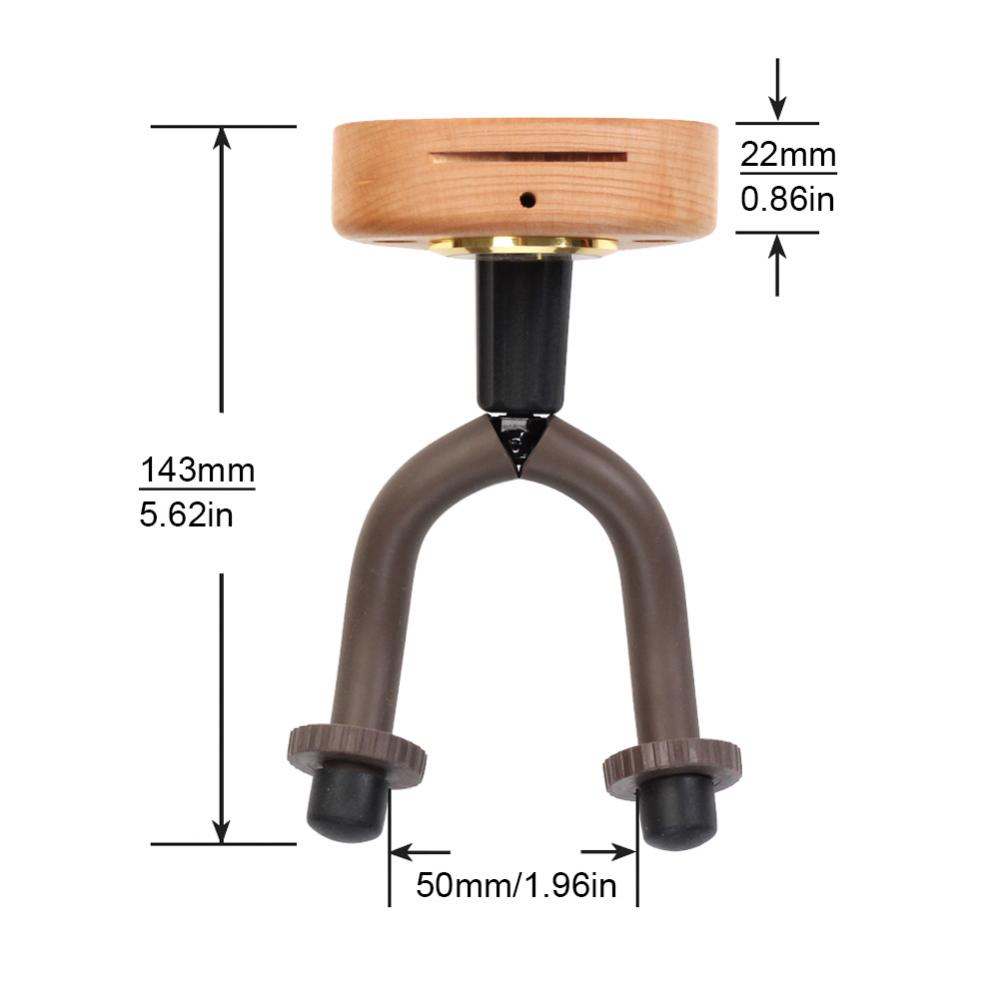 Beech Wood Guitar Neck Stand Wall Mount Hanger with Hygrometer And Picks Slot for Banjo Bass Acoustic Electric Guitars
