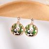 Long Tassel Oriental Idyllic Exquisite And Cute Cartoon Panda Bamboo Diamond Earrings Girl Stud Earrings