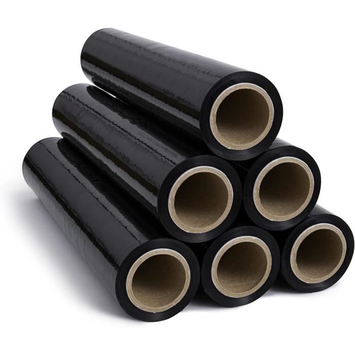 Film étirable - rago - noir - 130m - 850g - résistant à l'humidité et à la déchirure