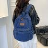 Denim Ryggsäck Dam Ryggsäck med stor kapacitet Student Skolväska