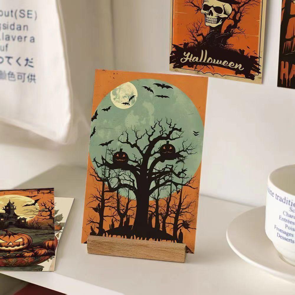 10pcs/set Festival Halloween Message Cards Castle Broom Halloween Greeting Cards  Party Invitations