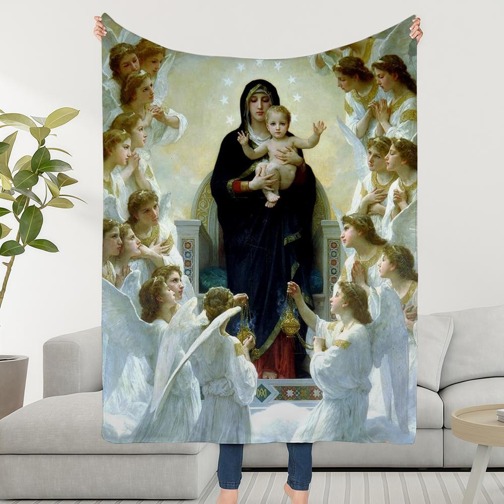 Blanket Throw Super Catholic Cosy Plush Living Room Virgin Sofa Couch Religious Mary Childish Birthday Gifts