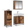 Bathroom Furniture Set with Drawers 3 Pcs Reclaimed Wood Effect Particleboard