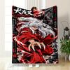 Printed Blanket - Inuyasha Red Manga Anime Poster for Sofa Couch Decor