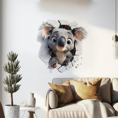 Removable Cute Koala Wall Stickers for Kids Room Kindergarten Nursery Wall Decoration Cartoon Animal Wall Decals