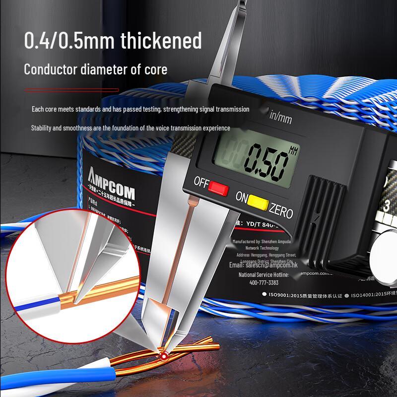 AMPCOM Oxygen-Free Copper Telephone Cables