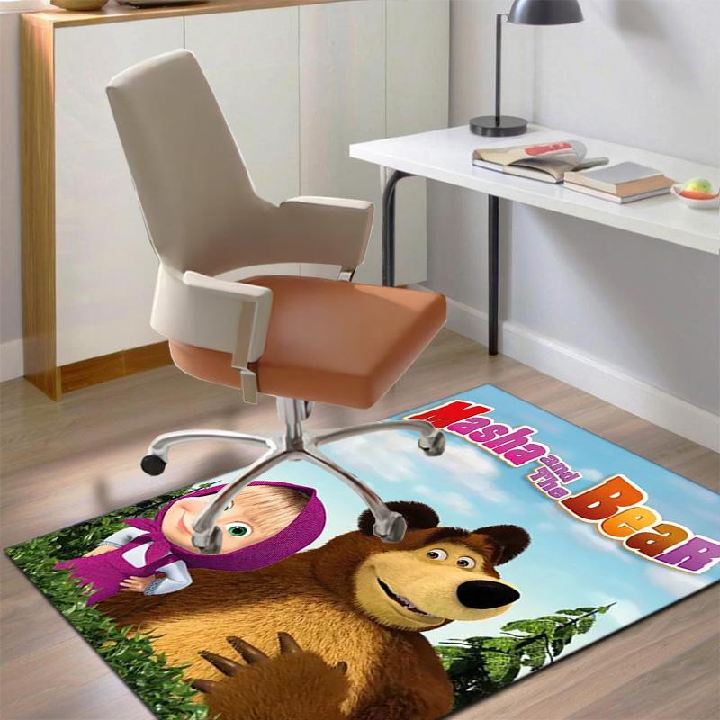 Russian animation Masha and the Bear Fairy Tale Cartoon Carpet Soft Home Living Room Bedroom Door Mat Outdoor Picnic Ground Mat rug T4