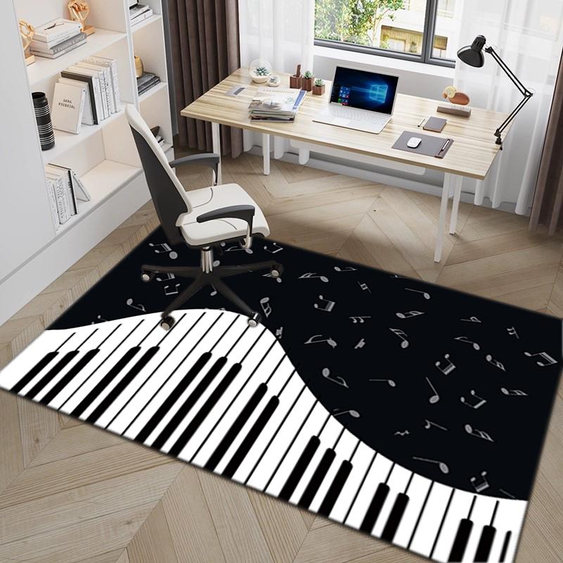 1Pc Piano keys music Printed circular carpet, home door mat, outdoor travel protection carpet A14