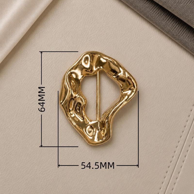 Assorted Gold Metal Irregular Shaped Buckles Textured Surface For DIY Sewing Scarf Belt Clothing Decor Craft Projects