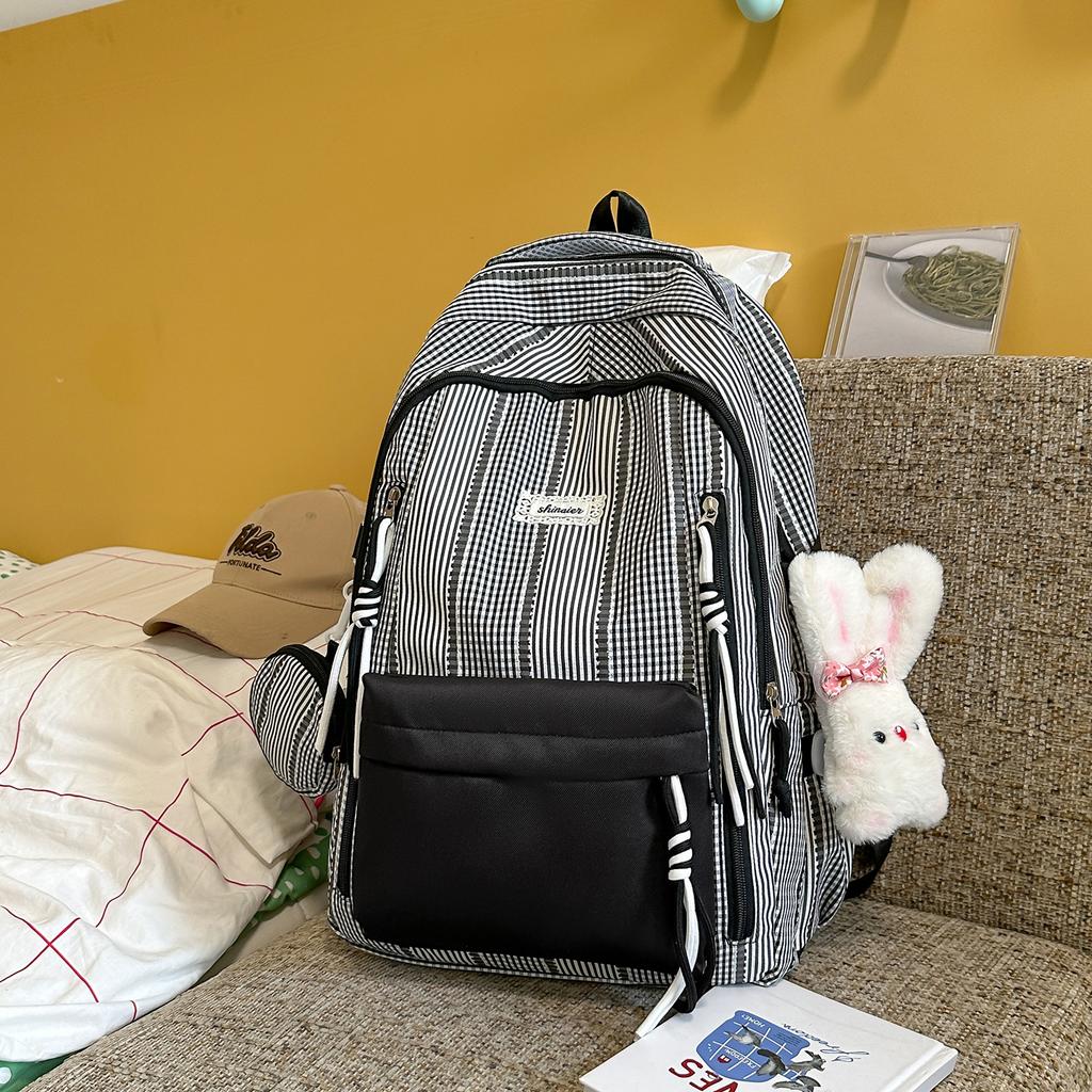 Schoolbag New High-value College Student Backpack High School Student Junior High School Student Large Capacity Cute Girl Schoolbag Lightweight