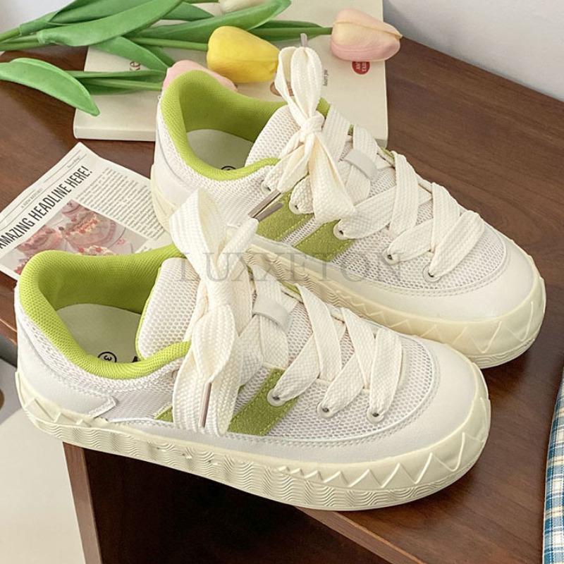 Women Sneakers Women's Lace Fashion Breathable Platform Thick Bottom Female Casual Black White Shoes Up Vulcanized Shoe