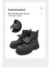 Plus Size Men's Thick Sole High Top Martin Boots - Autumn/Winter Motorcycle Style British Fashion