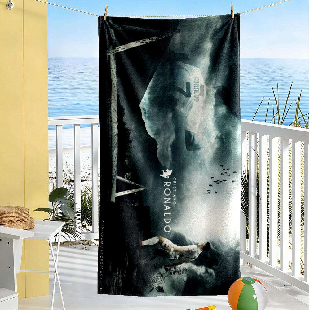 Ronaldo's Legacy Soccer Beach Towel Super Soft & Absorbent Comfortable Lightweight Suitable for Swimming, Gym, Camping, Yoga Vacation