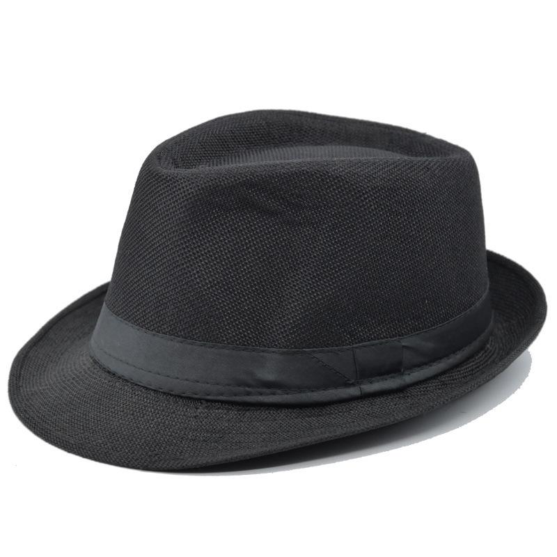 British Style Linen Fedora: Cross-border Gift for Middle-aged and Elderly; Outdoor Sun Protection Panama Performance Hat.