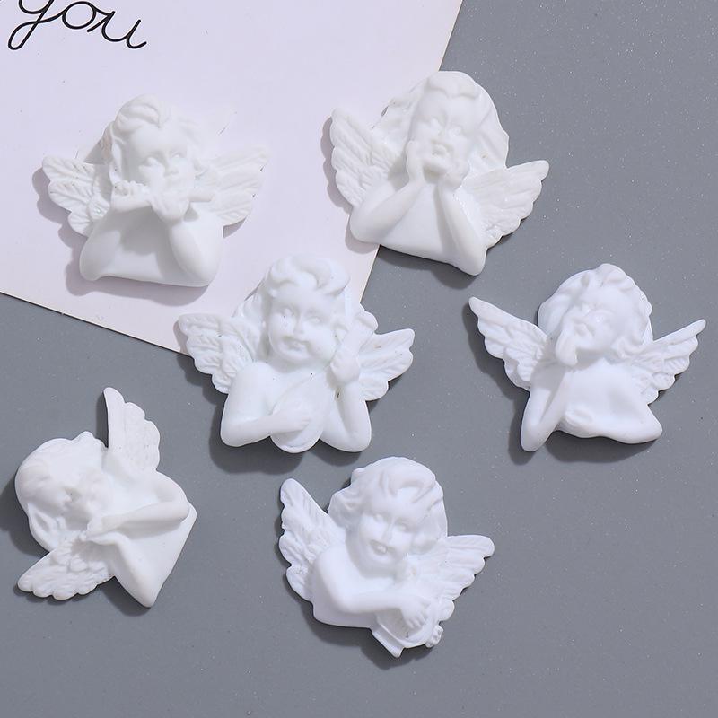 White Baroque Angel Resin Phone Case DIY Accessory