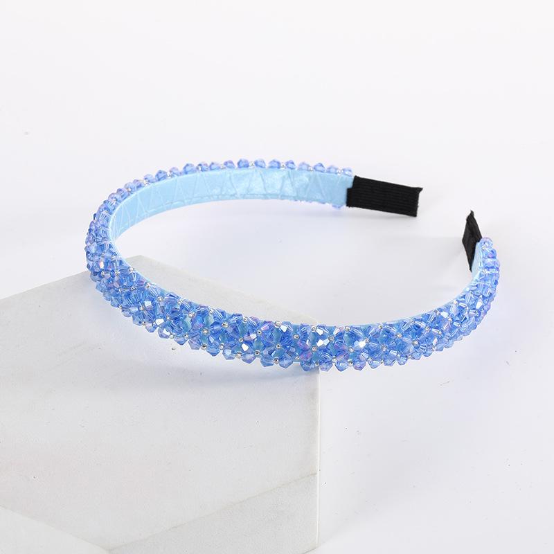 Handmade Beaded Headband Thin Cross Colorful Bead Braided Hairband Hair Rope Women Hair Accessories