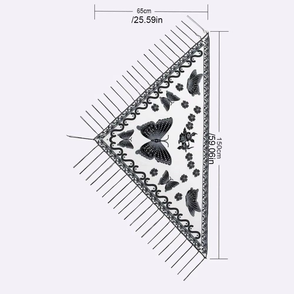 Floral Triangle Shawl Hollow Tassel Wrap New Lace Scarf Everyday Outfits