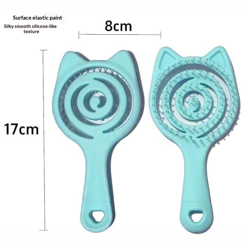 Mini Spazzola per Capelli Detangling Ombré Rosa con Orecchie da Gatto e Setole Morbide Massaggianti per Viaggio Uso Quotidiano Portafoglio