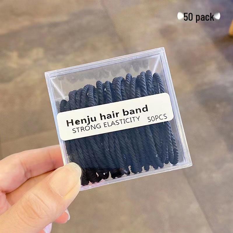 Koreanische Hochelastische Haargummis - 50er-Pack Köper Einfaches Design für Damen-Pferdeschwänze