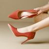 Niche Temperament Socialite Shoes High Heels Women's Thin Heels Early Spring New Brown Queen Pointed Head
