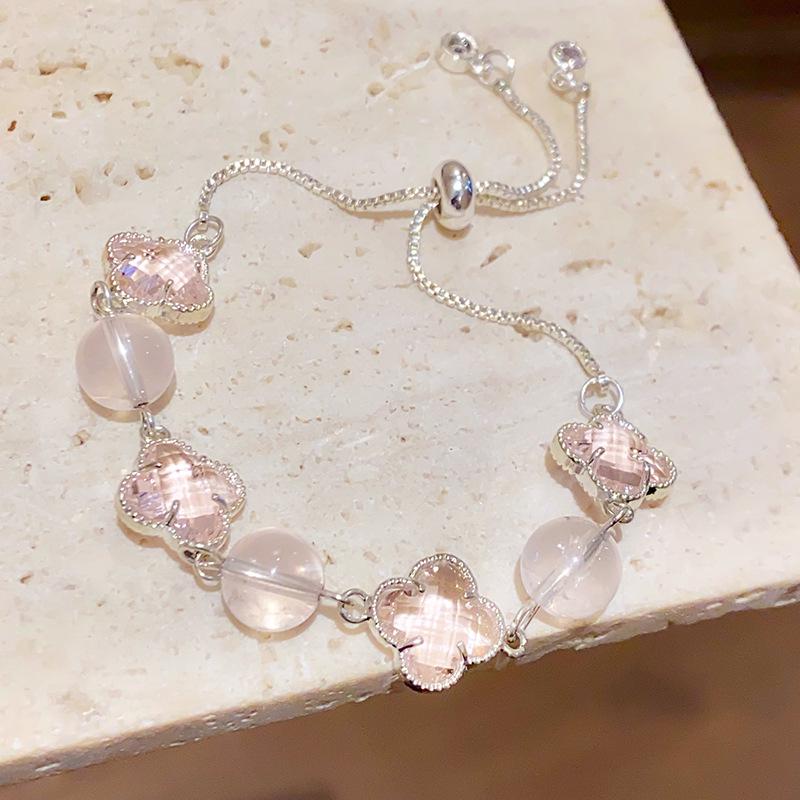 Elegantes weißes Kristallglas-Perlenarmband für Damen: Einfacher, Frischer, Vielseitiger, Hochwertiger Schmuck