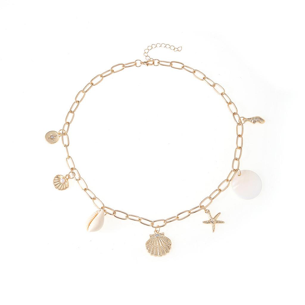 

Bohemian Beach Shell Necklace With Zinc Alloy Pendant For Summer Vacation Style