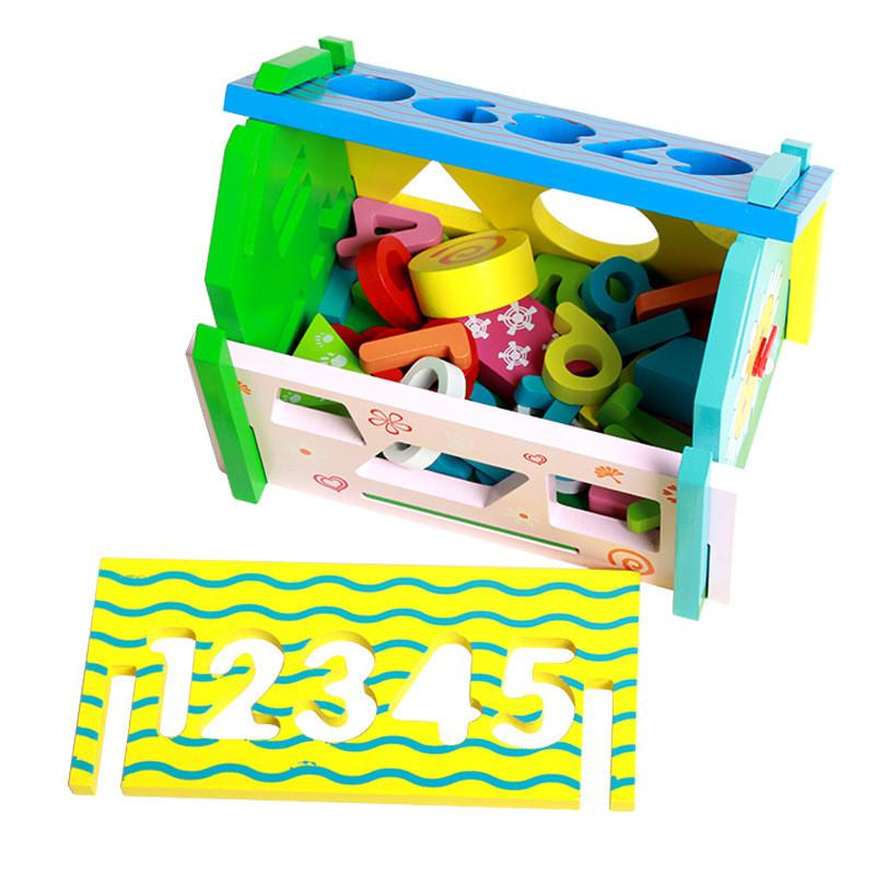 Wooden Educational Toy House With Number Shapes For Early Learning And Cognitive Development