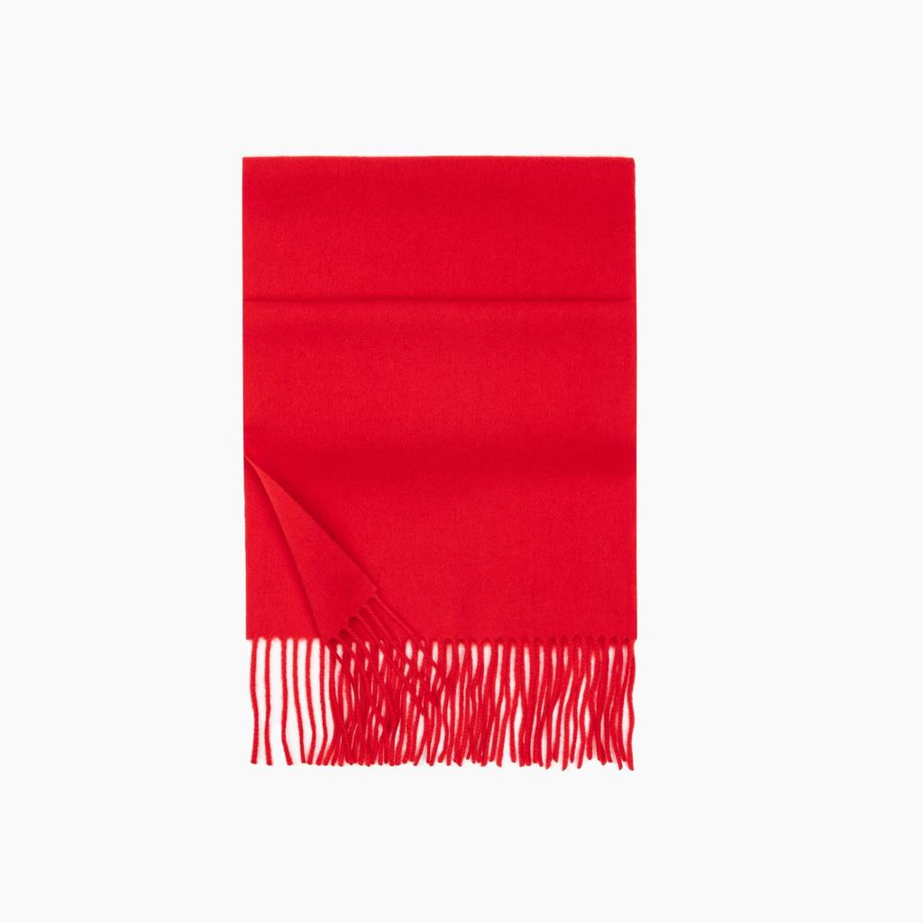 Red 100% wool scarf, simple autumn and winter atmosphere, scarf, high-end sense, versatile shawl 2025 gift