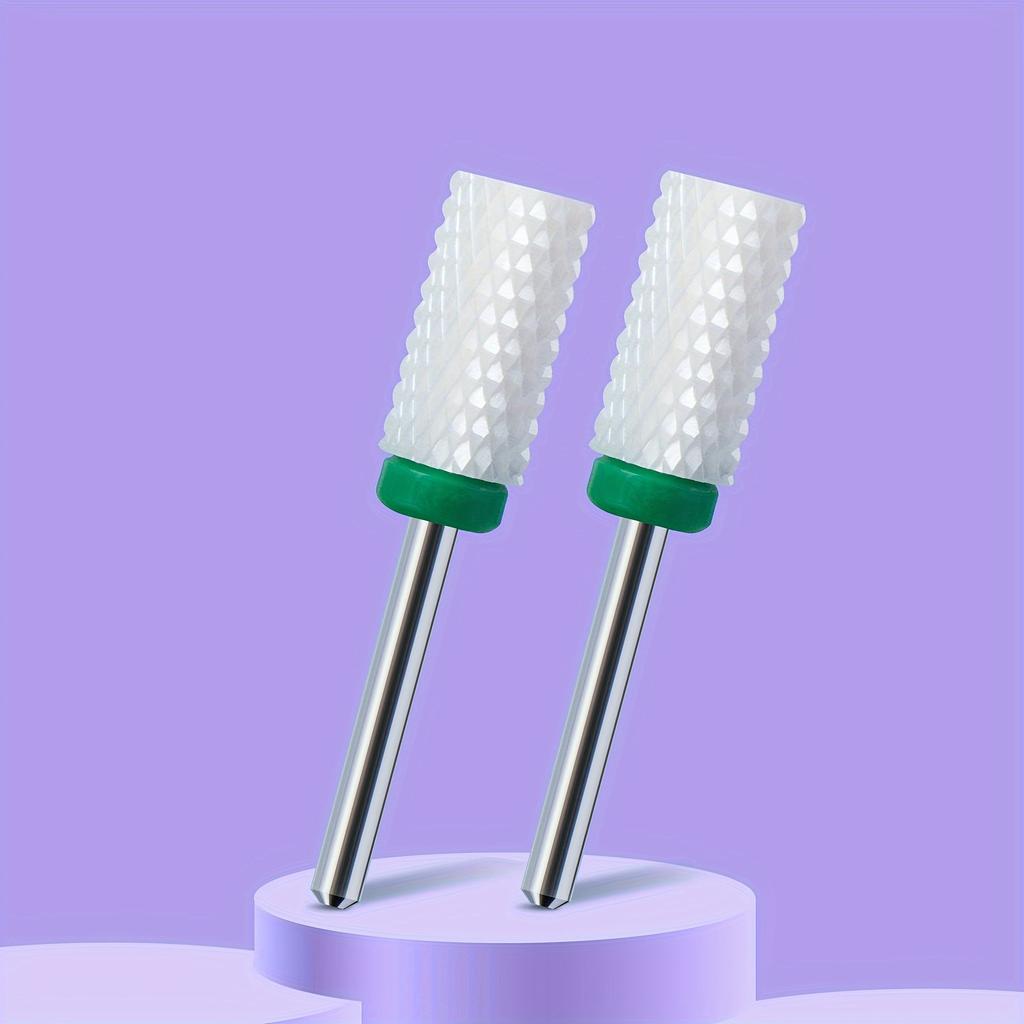 2PCS Tungsten Carbide Nail Drill Bits Gel Polish Remover 3/32 Inch Nail Art Files Cuticle Milling Cutter For Manicure Pedicure