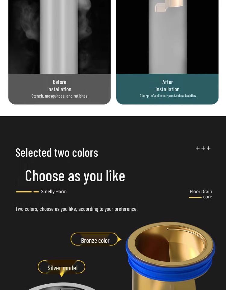 Universeller Bodenablauf Geruchsblocker & Filterabdeckung für Badezimmerrohre