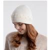 Women S Fashion Pearl Knit Hat Winter Warm Ear Protection Cap