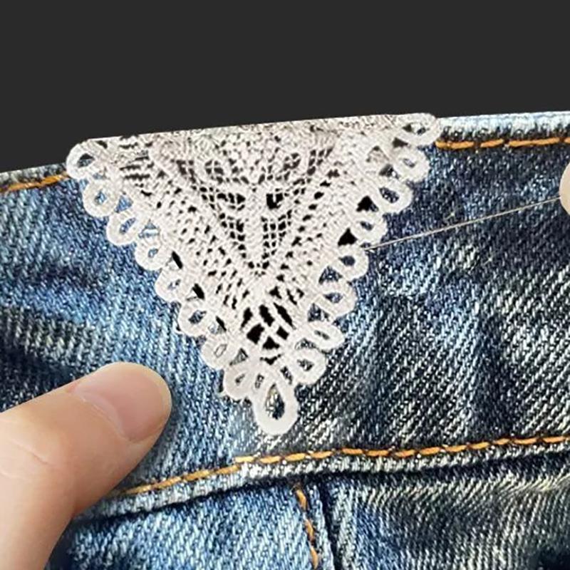 5Pcs Cotton Jeans Waist Expander Soft Hollow Lacework Adjustable Waist Extenders for Men Women Daily Wear