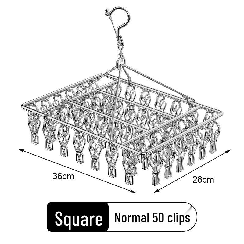 Wielofunkcyjny stojak do suszenia ubrań ze stali nierdzewnej z 20 klipsami do akademików i domów