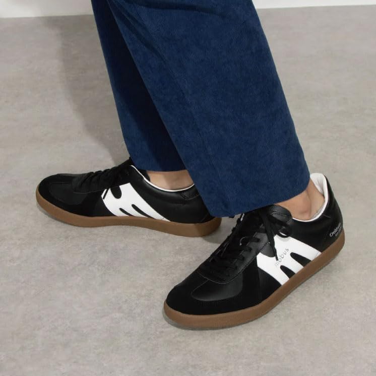 Mobus Men's Genuine Leather Casual Walking Shoes with Built-in Functional Insole, Current Model MUNCHEN (CREAM/BLACK, 26-point, 5-centimeter measureme