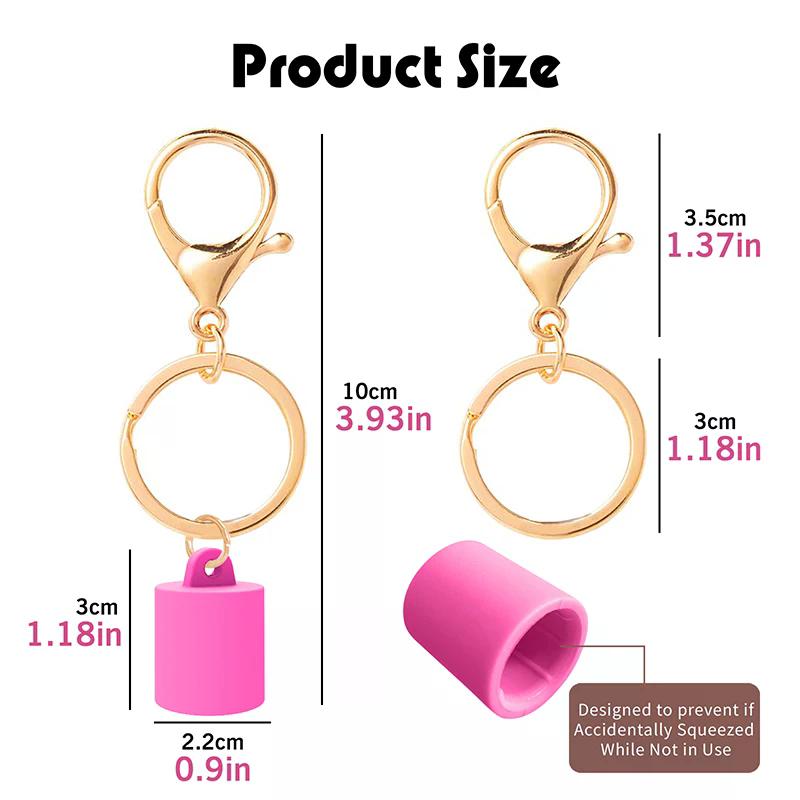 1Pcs Practical Silicone Keychain Cap Accessories Portable Durable Holder Keyring Compatible For Lipgloss Storage And Balm Cap