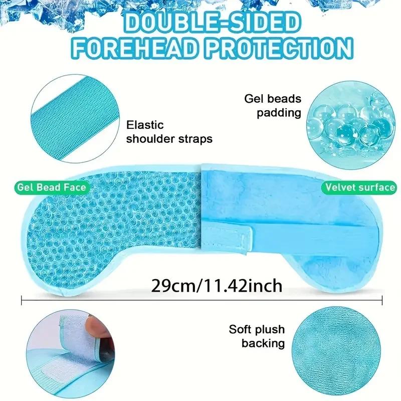 Head Gel Ice Pack Migraine Ice Pack with Gel Bead Pain Relief Hot Or Cold Compress Migraine Ice Wrap for Headache Forehead Care