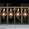 Christmas Window Scene Layout Shop Glass Sliding Door Decal  Wreath Adhesive F-ree Electrostatic Sticker