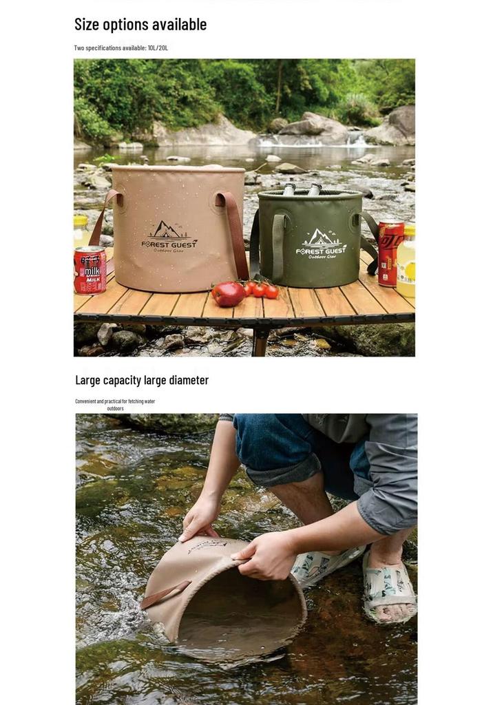 Portable Telescopic PVC Water Storage Bucket for Camping & Fishing