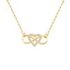 Micro Paved Zircon Infinity Heart Mobius Pendant Necklace Elegant Versatile Fashion Jewelry For Women