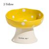 Ceramic Neck Protection Pet Bowl High Feet Slanted Mouth Mushroom Cat Bowl Anti-black Chin Anti-knockover Pet Food Bowl