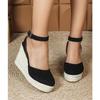 Retro Frühling Sommer High Heels Schuhe Damen Keilabsätze Marke Damen Partyschuhe Elegant Keilabsatz 10cm Übergröße 42