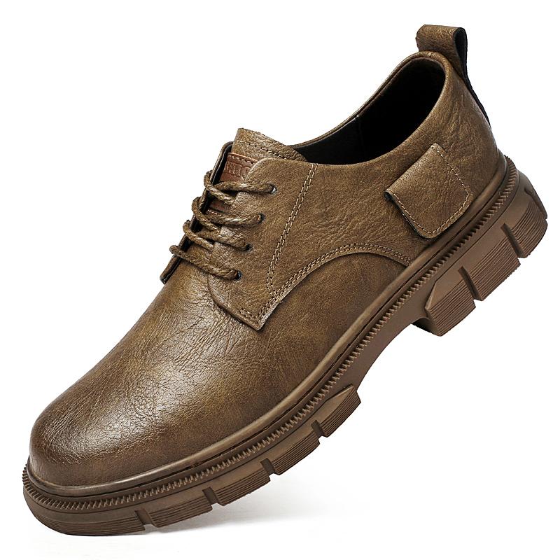 

Мужские кожаные туфли с круглым носком Минималистский и универсальный стиль для вечеринок, отдыха, бизнеса, повседневной жизни, для мужчин, для офиса 46 коричневый