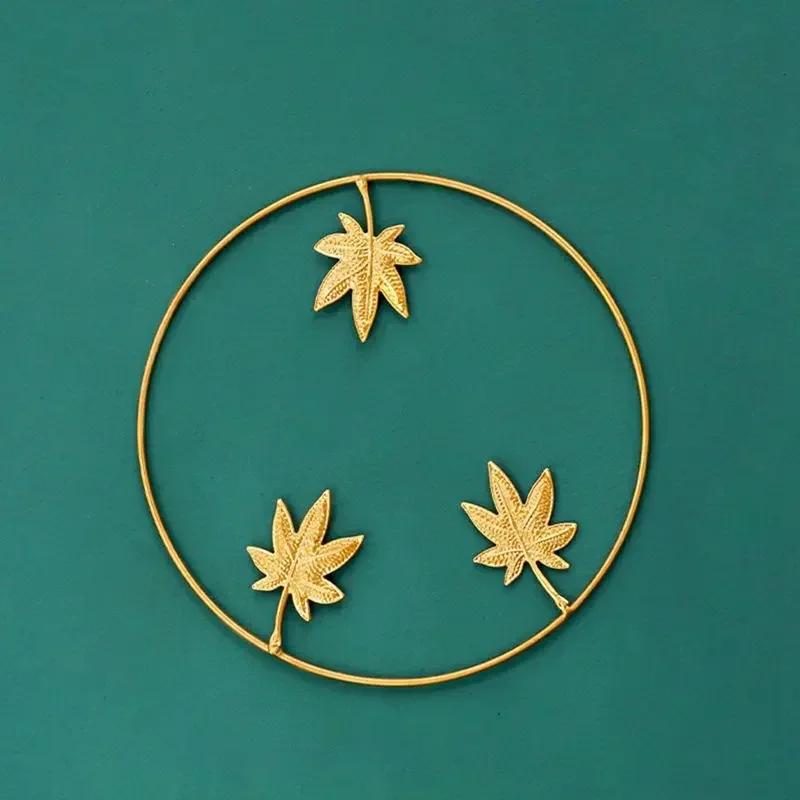 Creative Fashion Nordic 24cm Iron Wall Hanging Ornament Gold Picture Frame Ginkgo Leaf Palm Tree Wall Background Decor Room Home