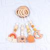 Hot Sale Wooden rainbow Stars Moon Elephant Four Piece Set Baby Hanging Toys
