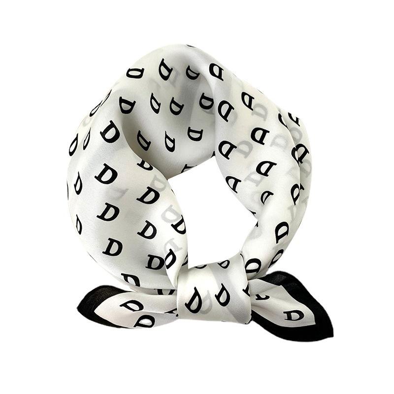 New European and American Decorative Silk Scarf for Women's Fashionable and Fashionable Summer Thin Sunscreen Multi-function Square Scarf