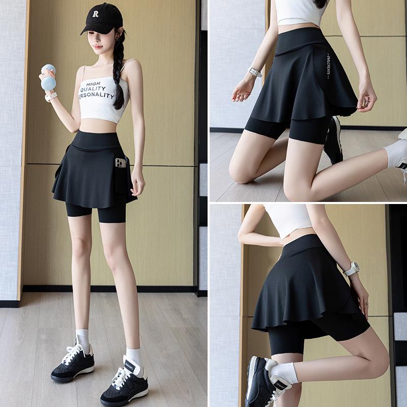 Falda de Yoga Barbie con Pantalones Cortos Deportivos Integrados para Ciclismo y Tenis