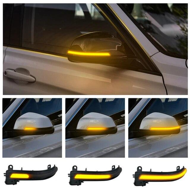 Pentru BMW 1 2 3 4 X1 Seria M F20 F30 F34 F36 E84 F87 i3 Lumină de semnalizare LED neagră dinamică Lumină secvenţială pentru oglindă retrovizoare