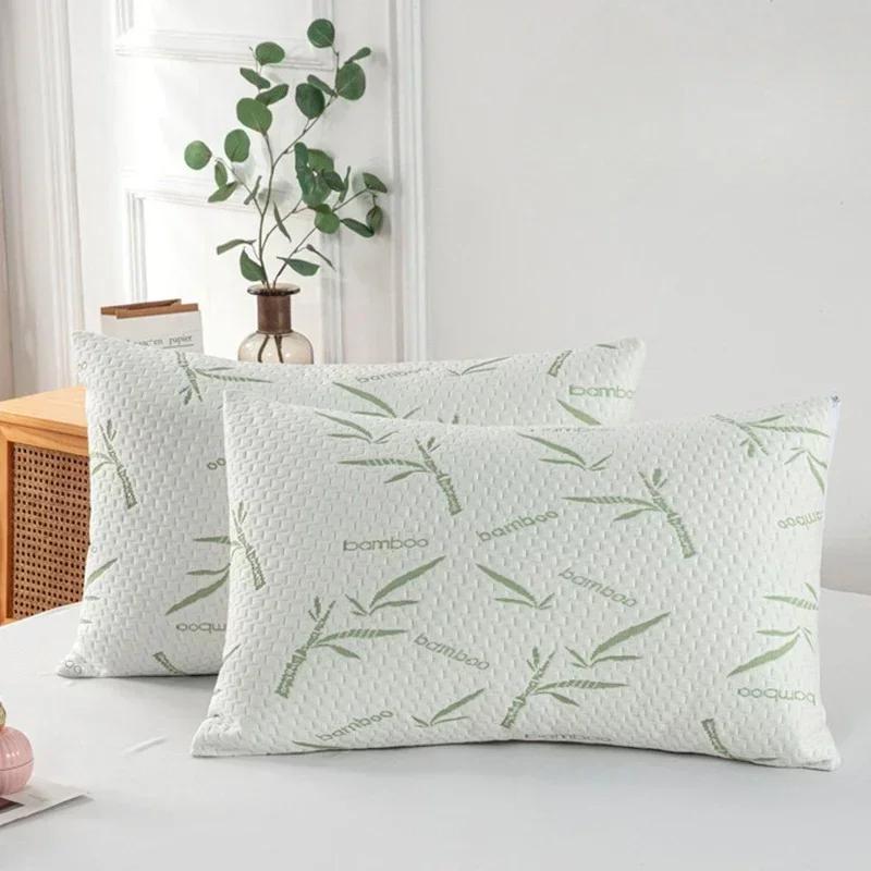 Bamboo Fiber Pillow Cover Fiber Air Layer Sandwiched with Cotton Waterproof Pillow Household Protective Cover Machine Washable