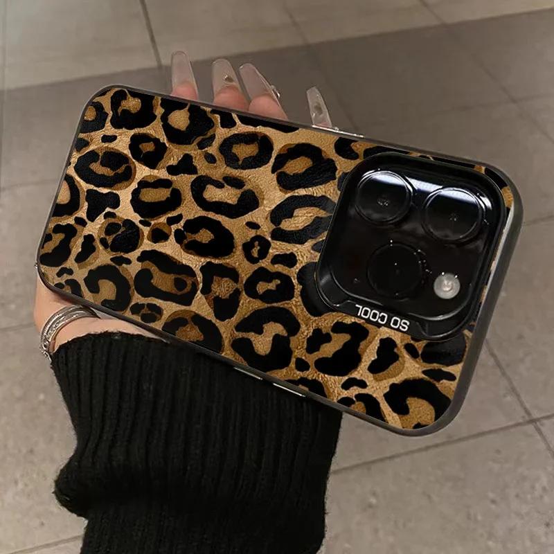 Brown Leopard Anti-drop Armour Phone Case for Samsung A55 5g Case S25 S23 S24 Ultra A34 A15 A35 A54 A53 A13 A16 S22 S21 FE Cover